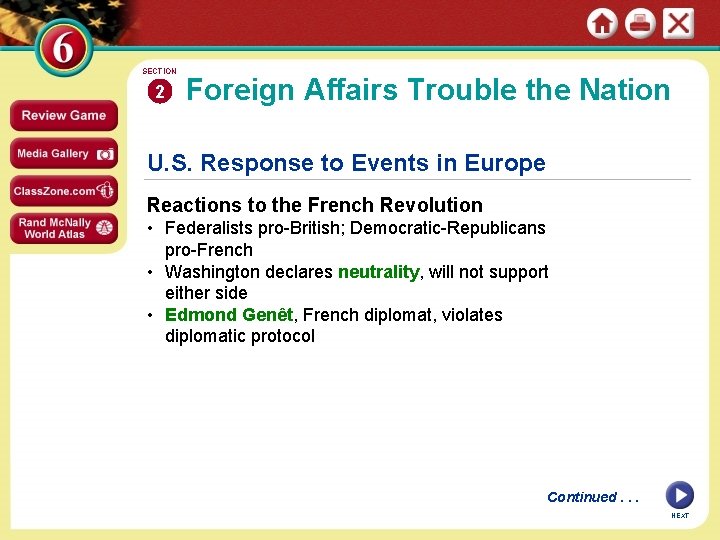 SECTION 2 Foreign Affairs Trouble the Nation U. S. Response to Events in Europe