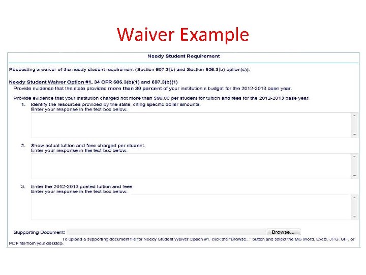 Waiver Example 