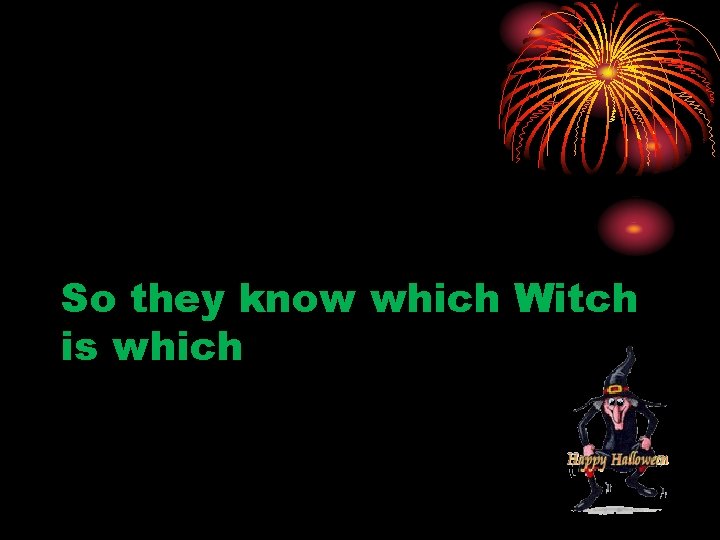 So they know which Witch is which 