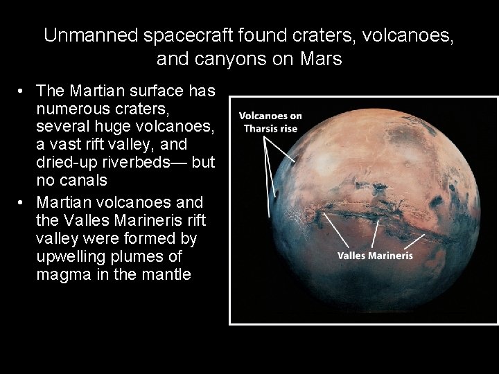 Unmanned spacecraft found craters, volcanoes, and canyons on Mars • The Martian surface has