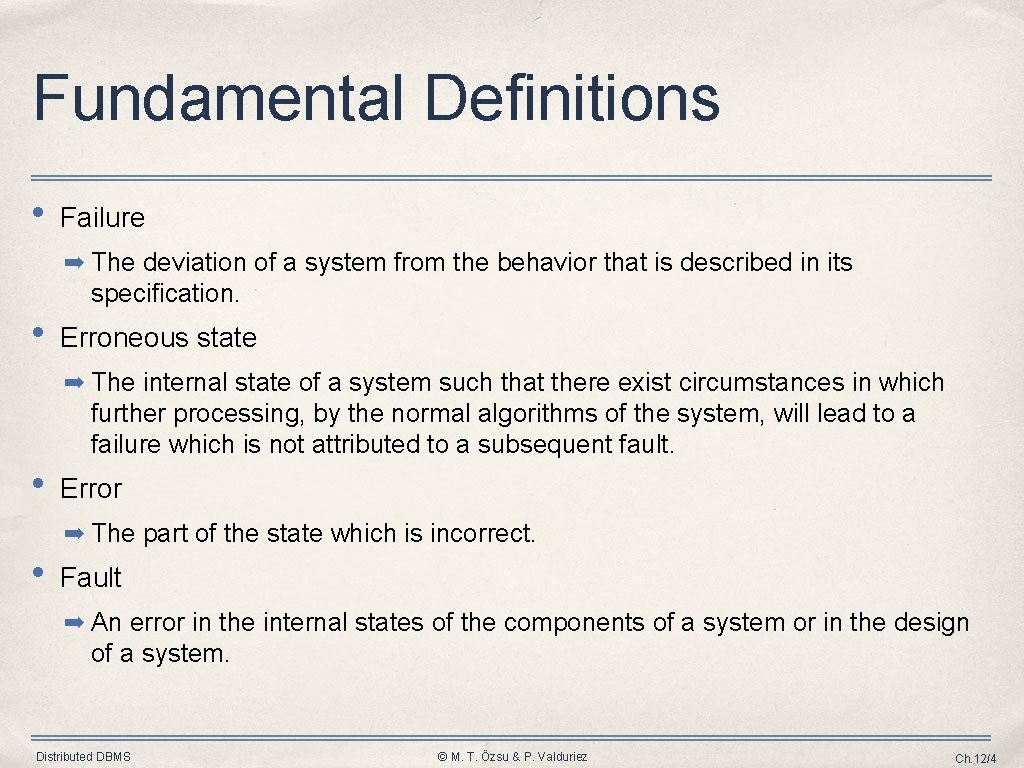 Fundamental Definitions • Failure ➡ The deviation of a system from the behavior that