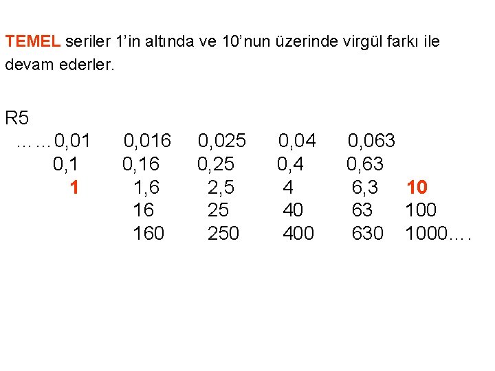 TEMEL seriler 1’in altında ve 10’nun üzerinde virgül farkı ile devam ederler. R 5