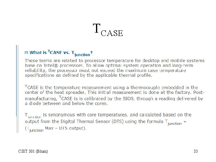 TCASE CSIT 301 (Blum) 33 