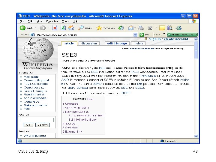 CSIT 301 (Blum) 48 