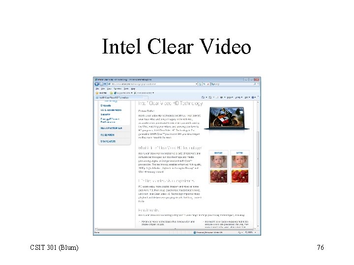 Intel Clear Video CSIT 301 (Blum) 76 