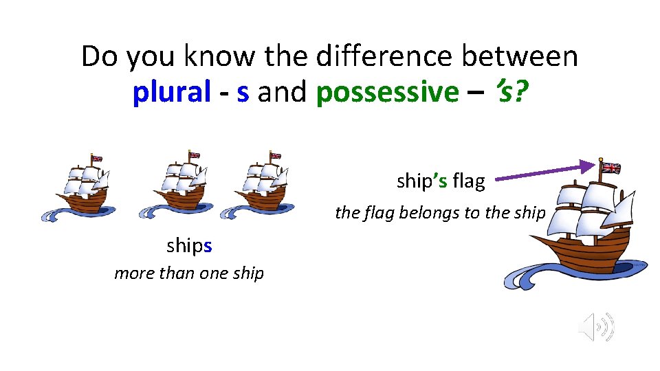 Do you know the difference between plural - s and possessive – ’s? ship’s