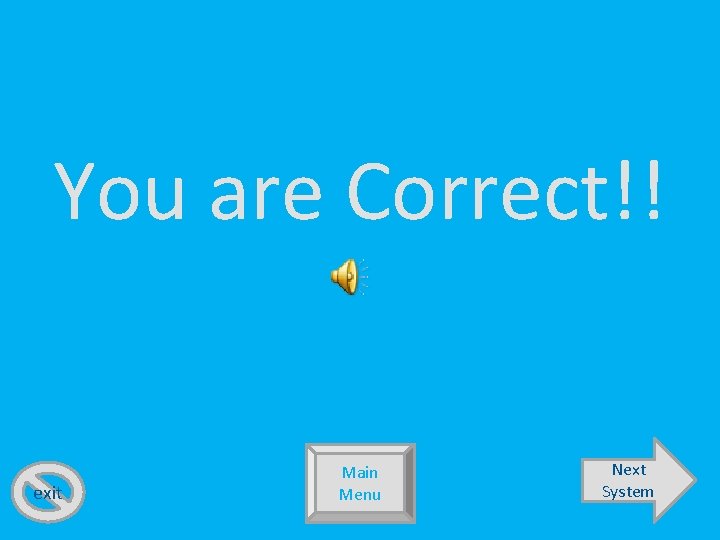 You are Correct!! exit Main Menu Next System 