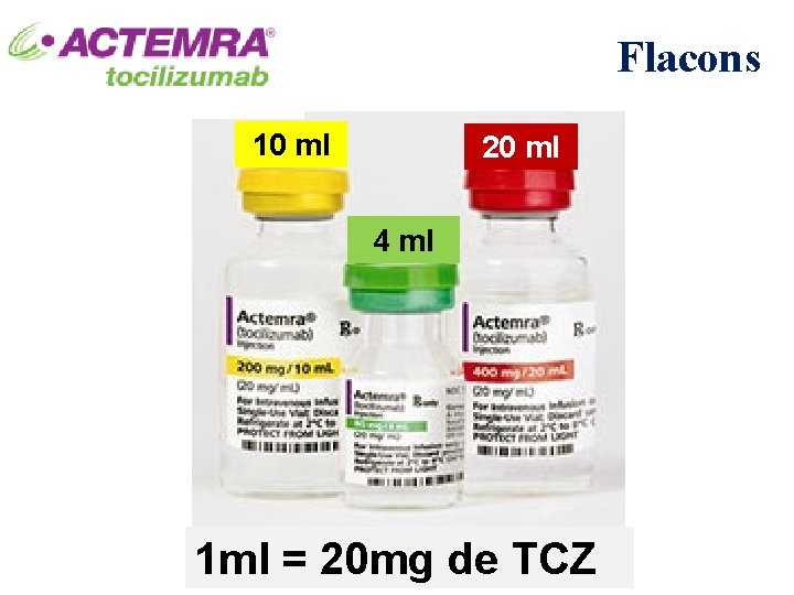 Flacons 10 ml 20 ml 4 ml 1 ml = 20 mg de TCZ