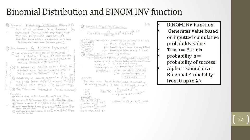 Binomial Distribution and BINOM. INV function • • • BINOM. INV Function Generates value