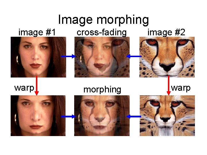 Image morphing image #1 warp cross-fading morphing image #2 warp 