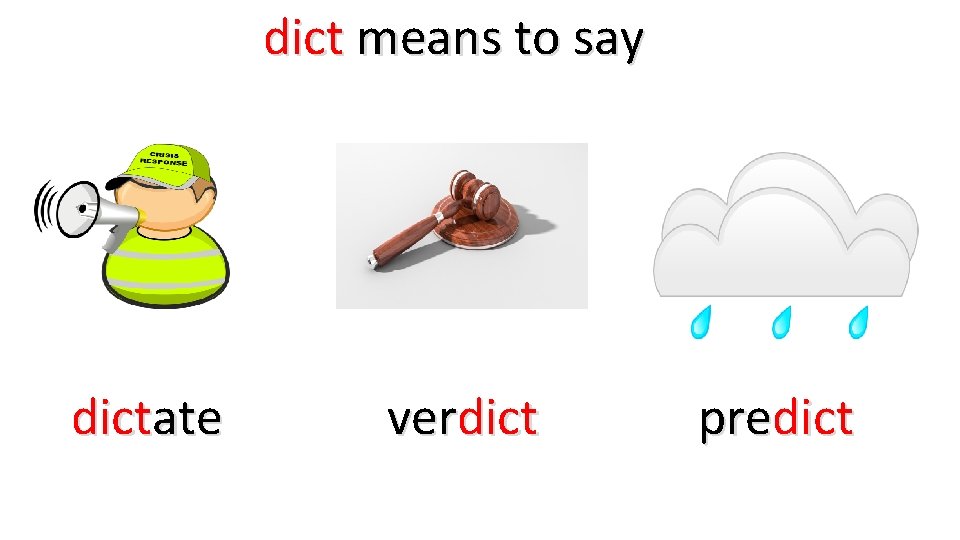 dict means to say dictate verdict predict 