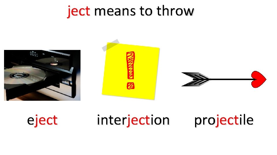 ject means to throw eject interjection projectile 