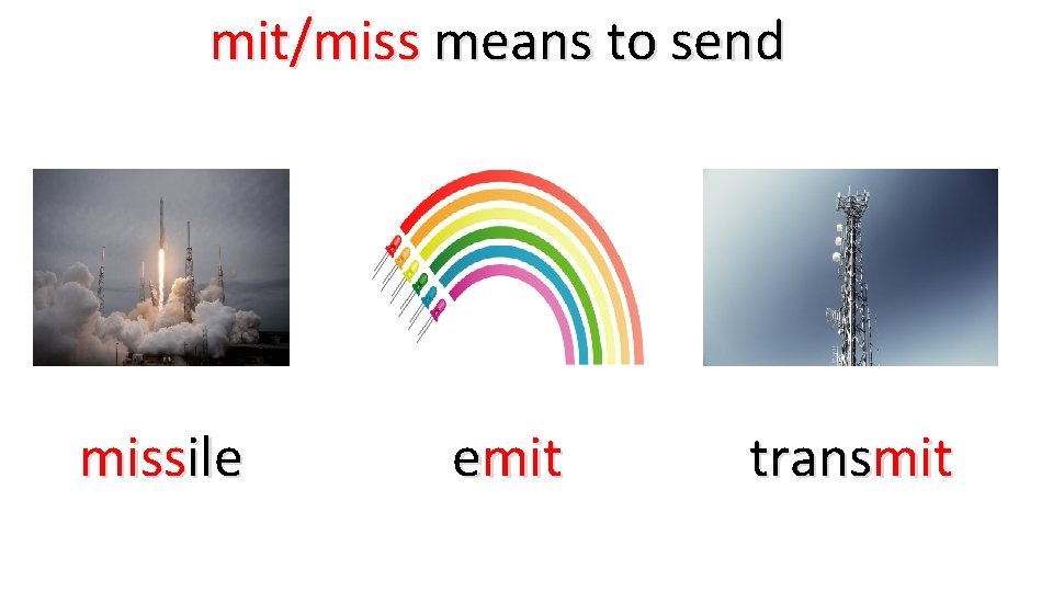 mit/miss means to send missile emit transmit 