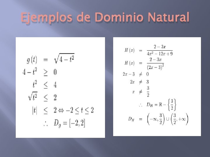 Ejemplos de Dominio Natural 