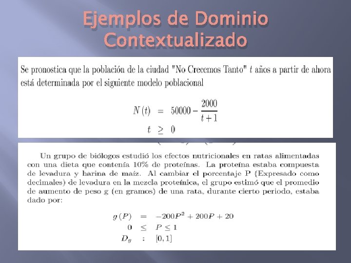 Ejemplos de Dominio Contextualizado 