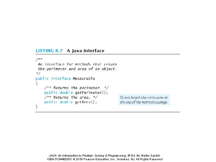 JAVA: An Introduction to Problem Solving & Programming, 8 th Ed. By Walter Savitch JAVA: An Introduction to Problem Solving & Programming, 8 th Ed. By Walter Savitch