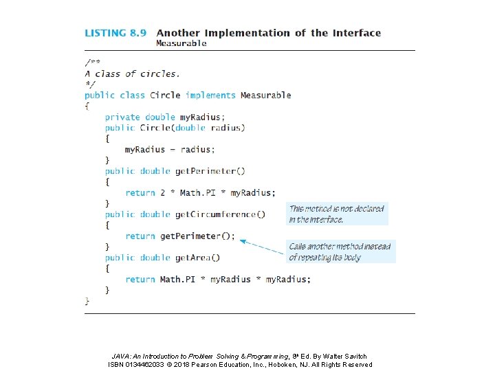 JAVA: An Introduction to Problem Solving & Programming, 8 th Ed. By Walter Savitch JAVA: An Introduction to Problem Solving & Programming, 8 th Ed. By Walter Savitch