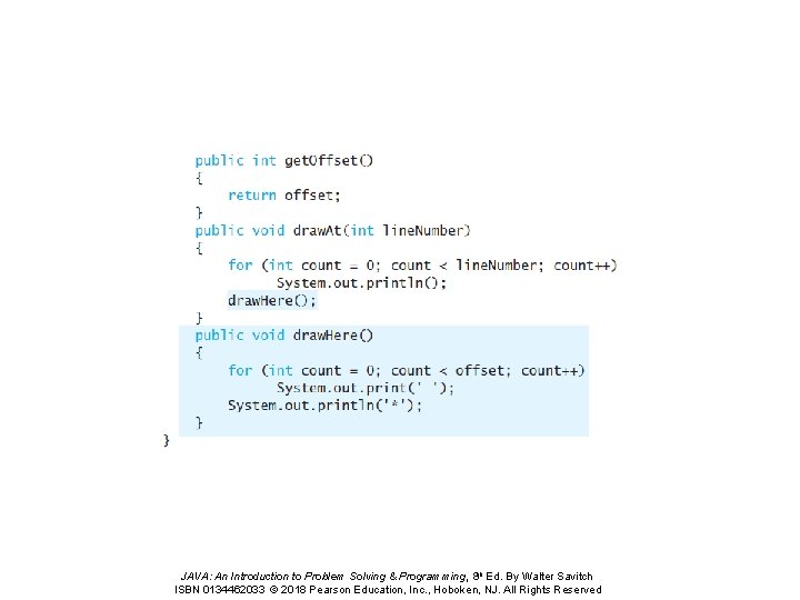 JAVA: An Introduction to Problem Solving & Programming, 8 th Ed. By Walter Savitch JAVA: An Introduction to Problem Solving & Programming, 8 th Ed. By Walter Savitch