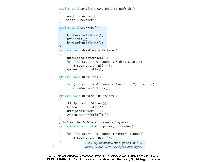 JAVA: An Introduction to Problem Solving & Programming, 8 th Ed. By Walter Savitch JAVA: An Introduction to Problem Solving & Programming, 8 th Ed. By Walter Savitch