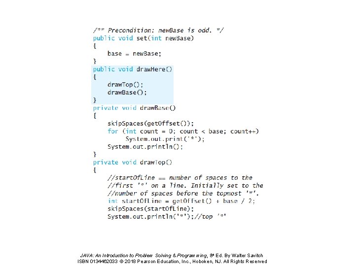 JAVA: An Introduction to Problem Solving & Programming, 8 th Ed. By Walter Savitch JAVA: An Introduction to Problem Solving & Programming, 8 th Ed. By Walter Savitch
