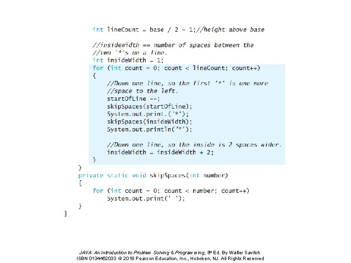 JAVA: An Introduction to Problem Solving & Programming, 8 th Ed. By Walter Savitch JAVA: An Introduction to Problem Solving & Programming, 8 th Ed. By Walter Savitch