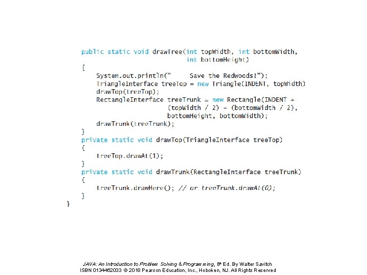 JAVA: An Introduction to Problem Solving & Programming, 8 th Ed. By Walter Savitch JAVA: An Introduction to Problem Solving & Programming, 8 th Ed. By Walter Savitch