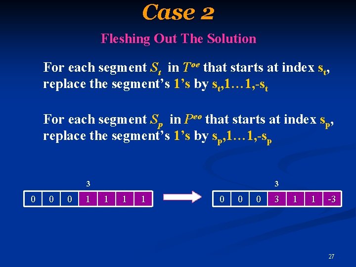 Case 2 Fleshing Out The Solution For each segment St in Toe that starts