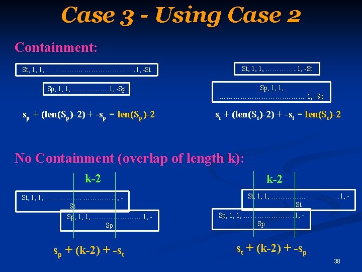 Case 3 - Using Case 2 Containment: St, 1, 1, …………………. 1, -St Sp,