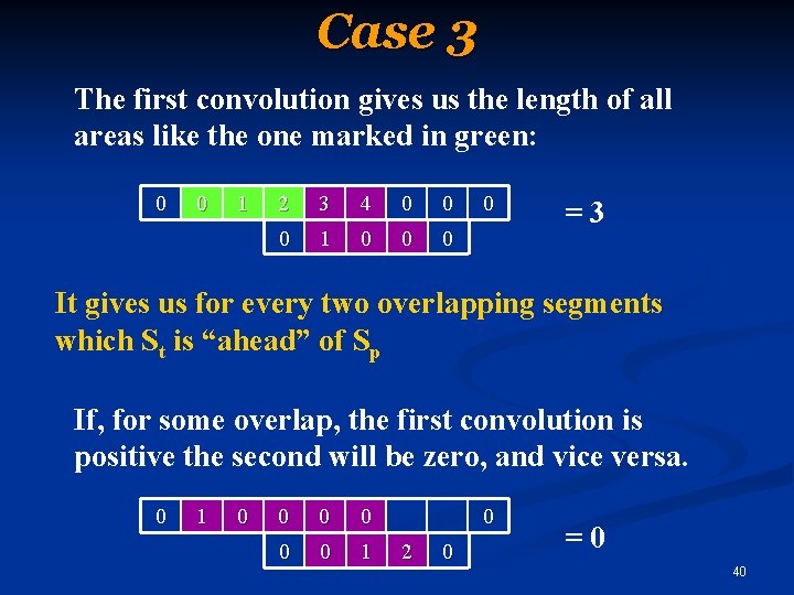 Case 3 The first convolution gives us the length of all areas like the