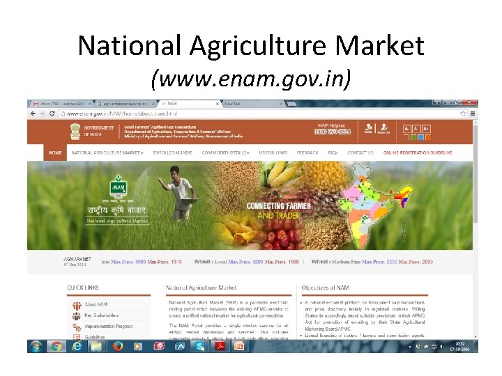 National Agriculture Market (www. enam. gov. in) 