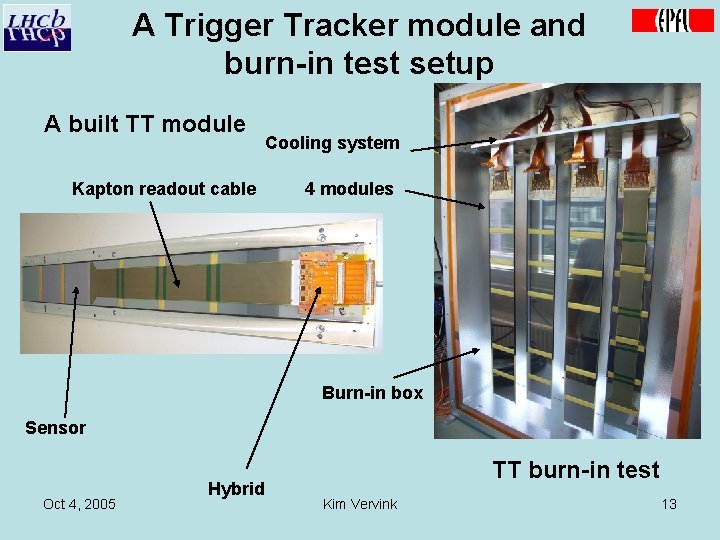 A Trigger Tracker module and burn-in test setup A built TT module Cooling system