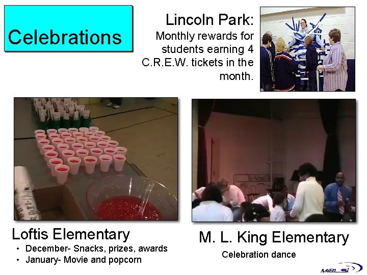 Celebrations Lincoln Park: Monthly rewards for students earning 4 C. R. E. W. tickets