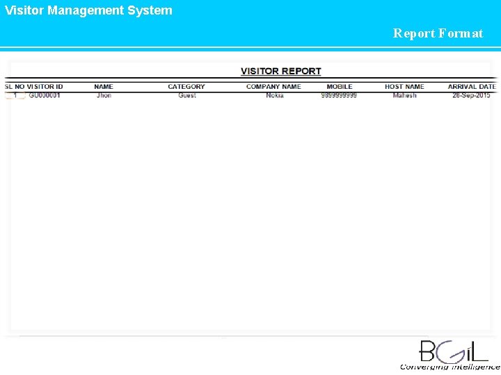 Visitor Management System Report Format 