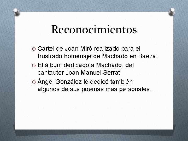 Reconocimientos O Cartel de Joan Miró realizado para el frustrado homenaje de Machado en