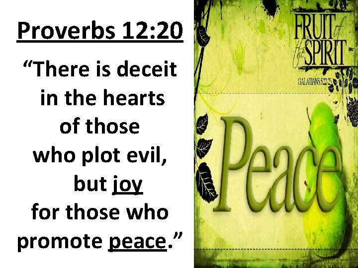 Proverbs 12: 20 “There is deceit in the hearts of those who plot evil,