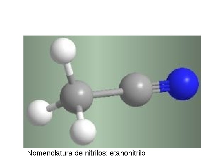 Nomenclatura de nitrilos: etanonitrilo 
