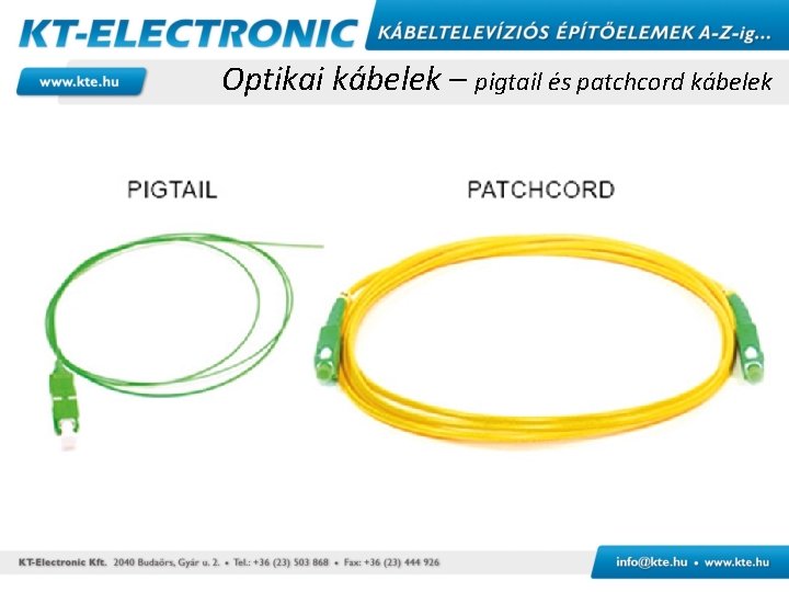 Optikai kábelek – pigtail és patchcord kábelek 
