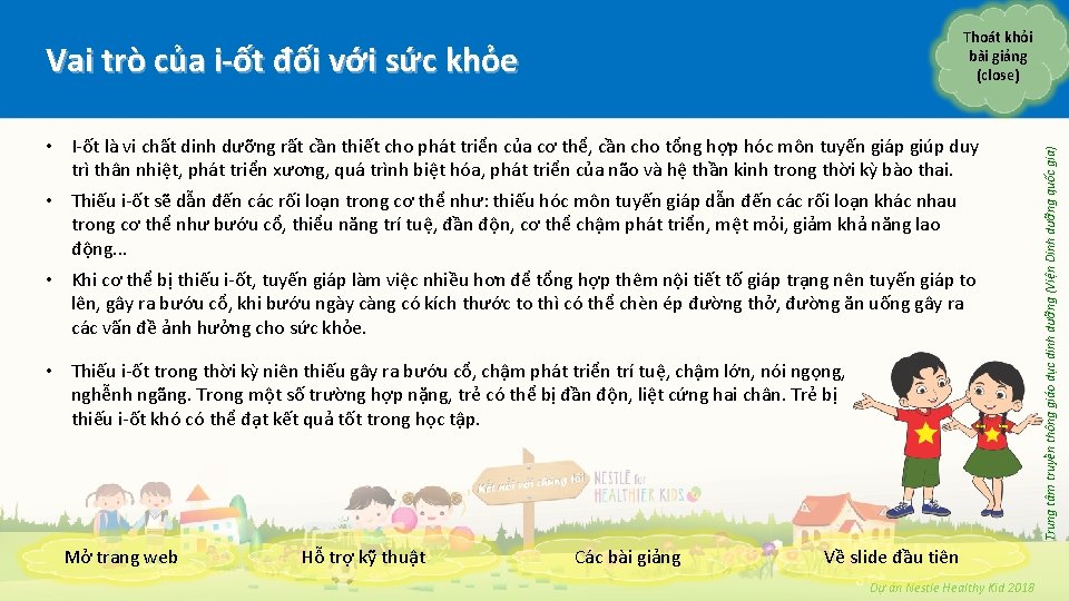 Vai trò của i-ốt đối với sức khỏe • I-ốt là vi chất dinh