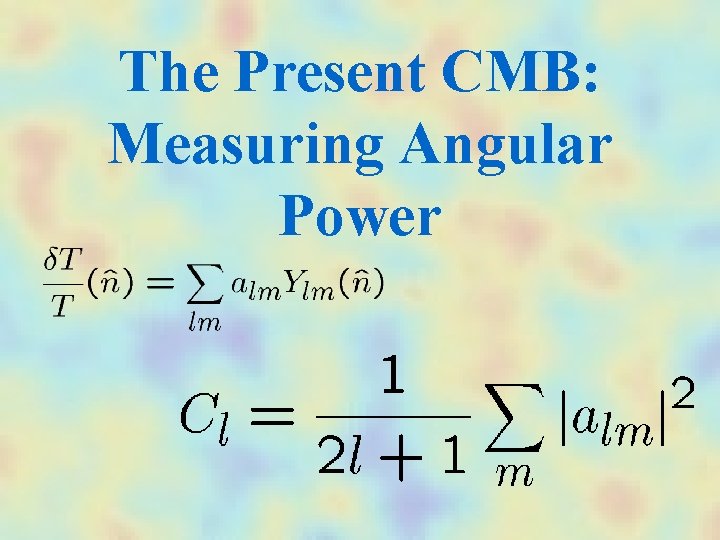 The Present CMB: Measuring Angular Power 