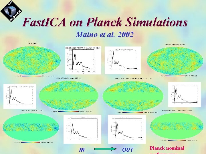 Fast. ICA on Planck Simulations Maino et al. 2002 IN OUT Planck nominal 