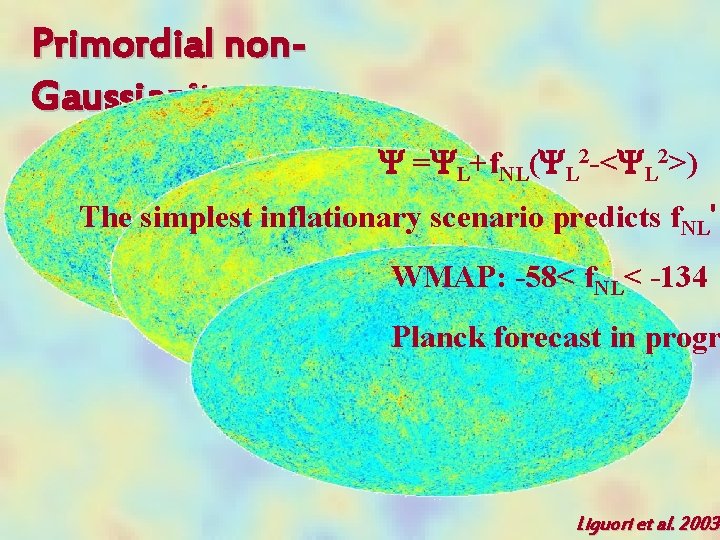 Primordial non. Gaussianity Y =YL+f. NL(YL 2 -<YL 2>) The simplest inflationary scenario predicts