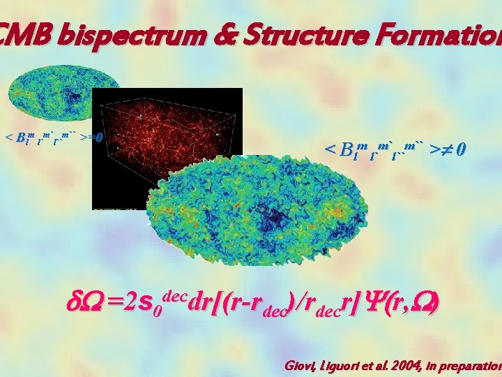 CMB bispectrum & Structure Formation < Blm l`m`l``m`` >=0 < Blm l`m`l``m`` > 0