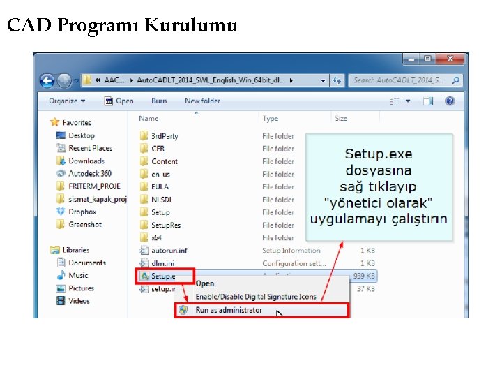 CAD Programı Kurulumu 