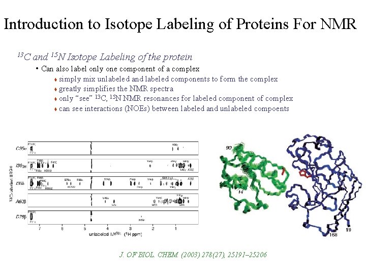 Introduction to Isotope Labeling of Proteins For NMR 13 C and 15 N Isotope