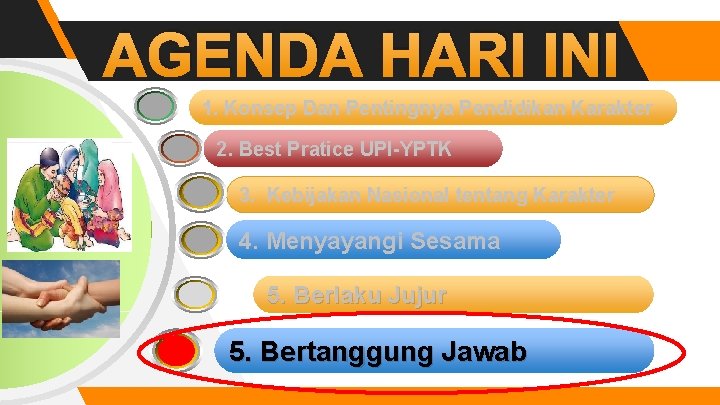 AGENDA HARI INI 1. Konsep Dan Pentingnya Pendidikan Karakter 2. Best Pratice UPI-YPTK 3.
