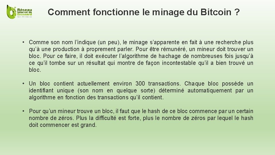 Comment fonctionne le minage du Bitcoin ? • Comme son nom l’indique (un peu),