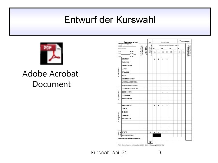 Entwurf der Kurswahl Abi_21 9 