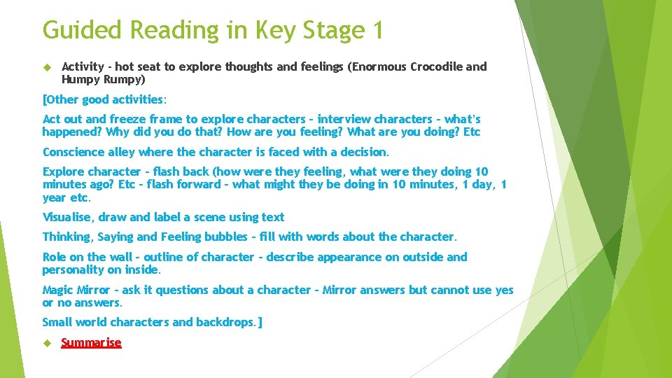 Guided Reading in Key Stage 1 Activity - hot seat to explore thoughts and