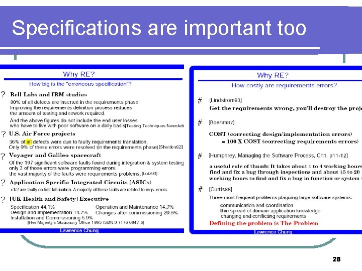 Specifications are important too 28 