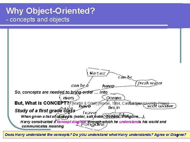 Why Object-Oriented? - concepts and objects So, concepts are needed to bring order …